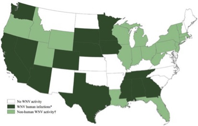 CDC WNV Map